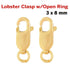 14K Gold Filled Lobster Clasp Open Ring Attached, 1 Pc, 3X8 mm, (GF-465)